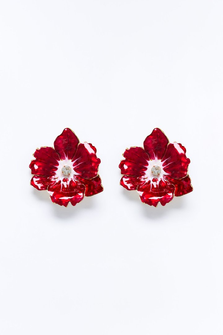 Fluerish Flor Drop Earrings - Red