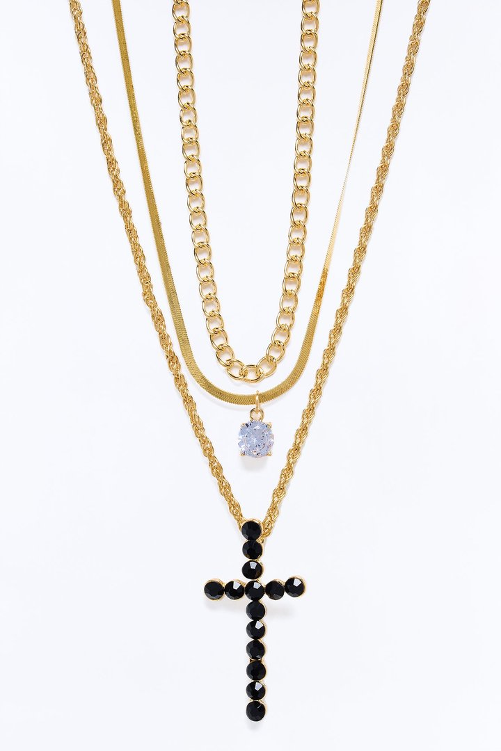 All My Love Layered Necklace - Gold/Black