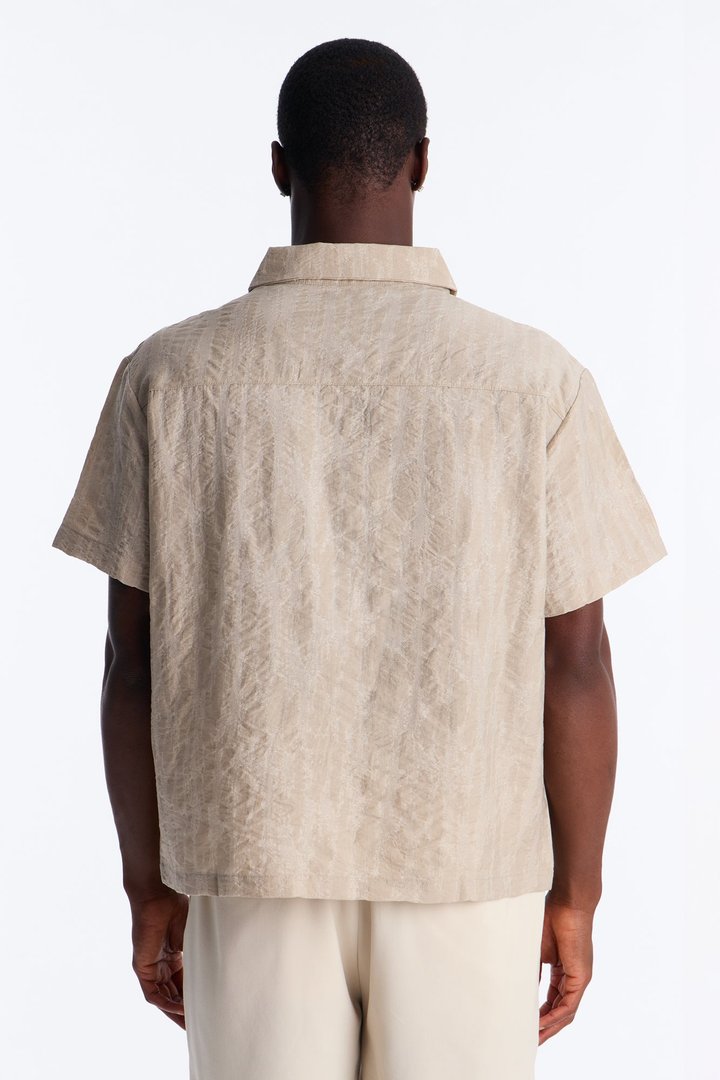 Savanna Textured Button Up Shirt - Oatmeal