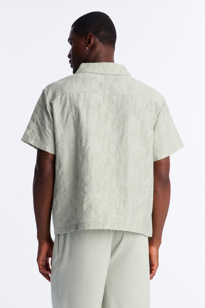 Savanna Textured Button Up Shirt - Sage