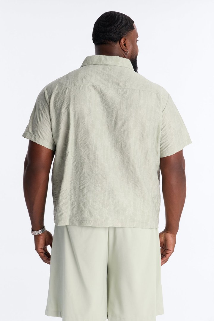 Savanna Textured Button Up Shirt - Sage