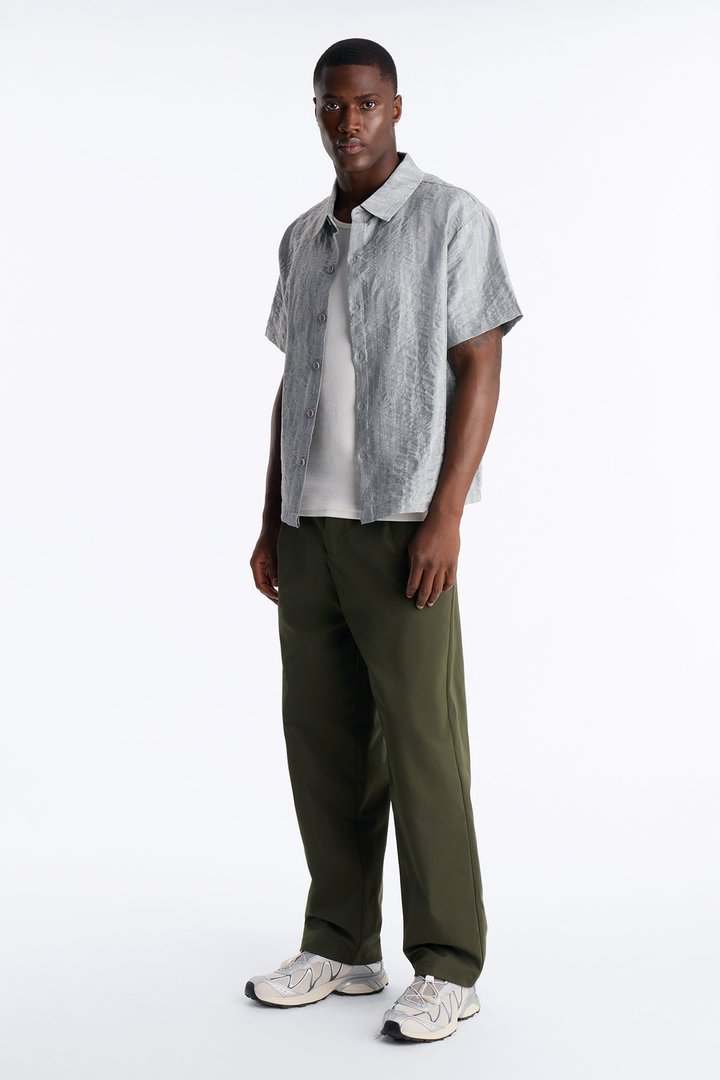 Savanna Textured Button Up Shirt - SlateBlue