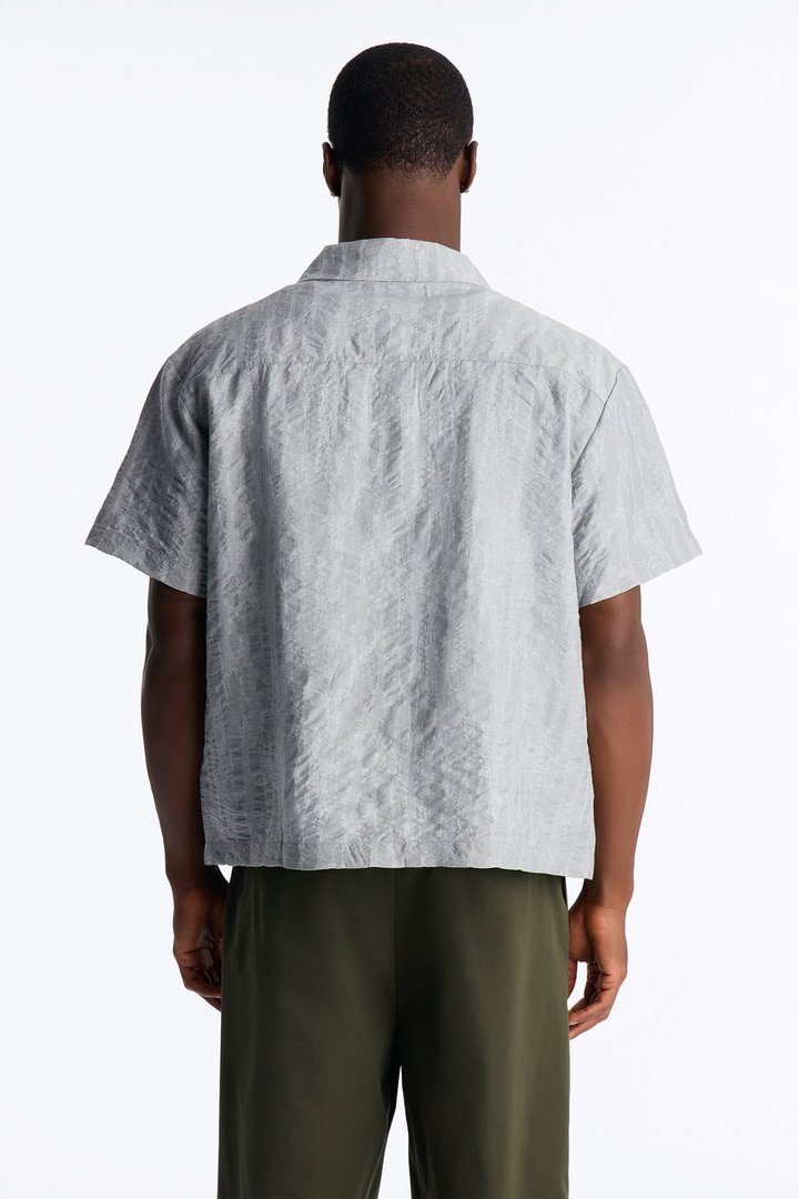 Savanna Textured Button Up Shirt - SlateBlue