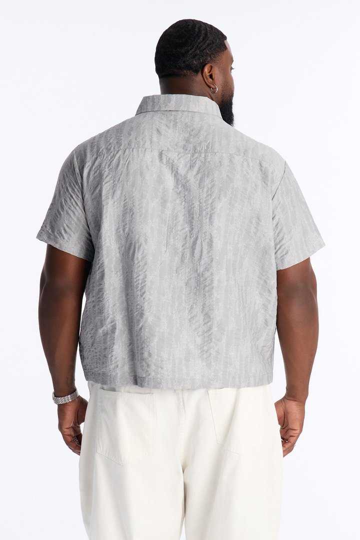 Savanna Textured Button Up Shirt - SlateBlue
