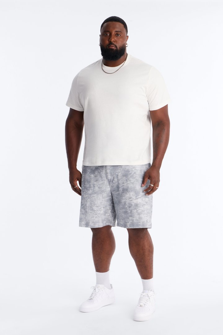 Marble Wash Relaxed Short - Grey/combo