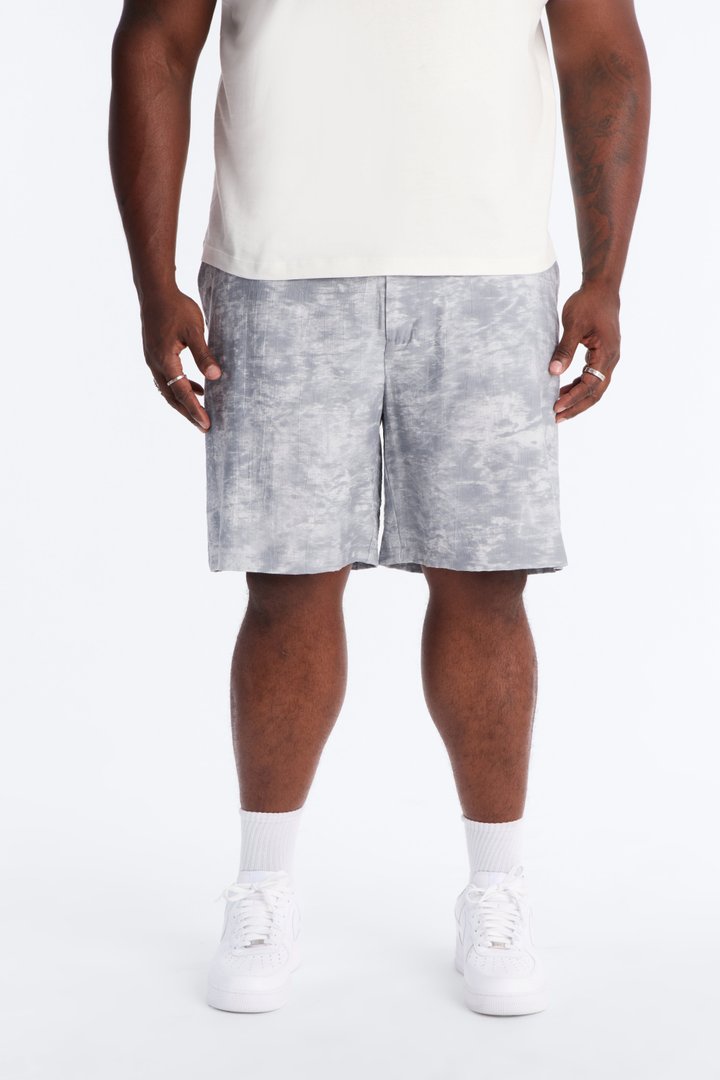 Marble Wash Relaxed Short - Grey/combo