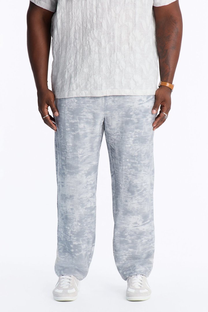 Marble Wash Straight Leg Pant - Grey/combo