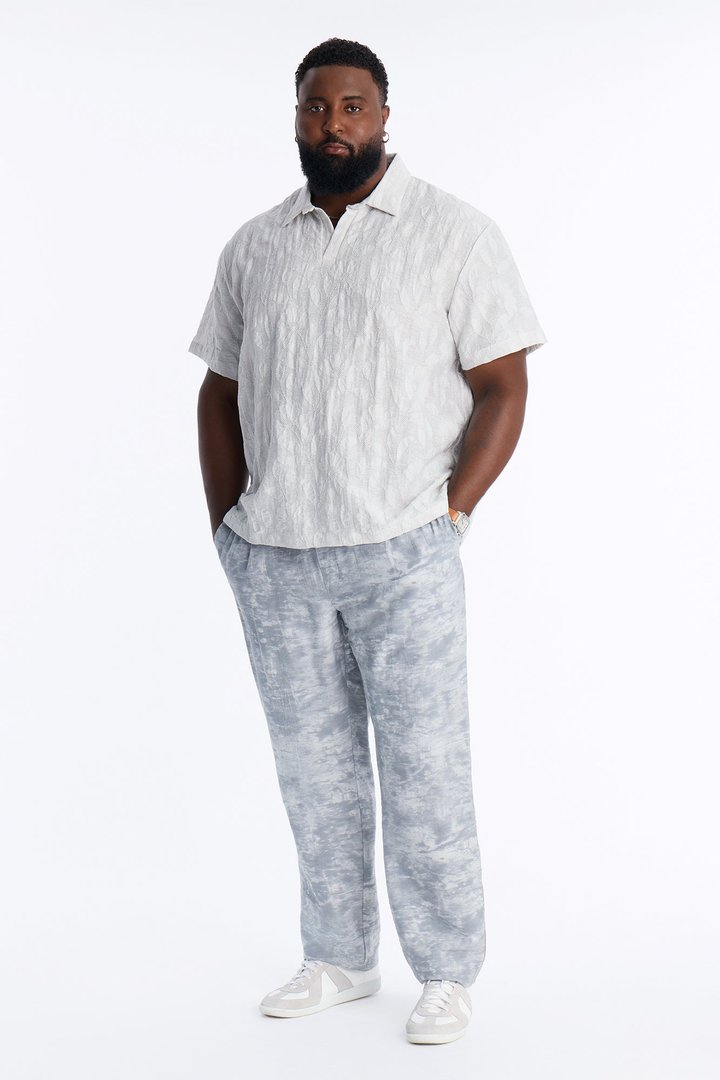 Marble Wash Straight Leg Pant - Grey/combo