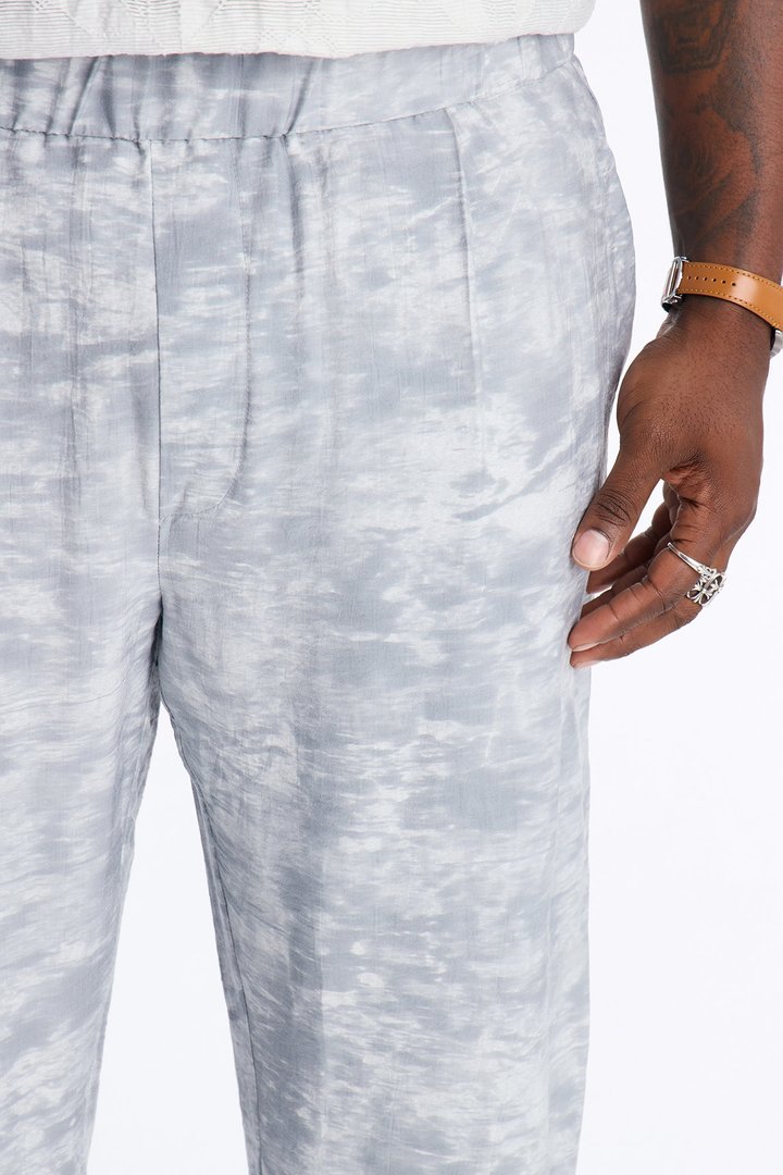 Marble Wash Straight Leg Pant - Grey/combo