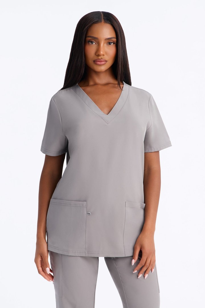 On Call Stretch Uniform Scrub Set - Grey