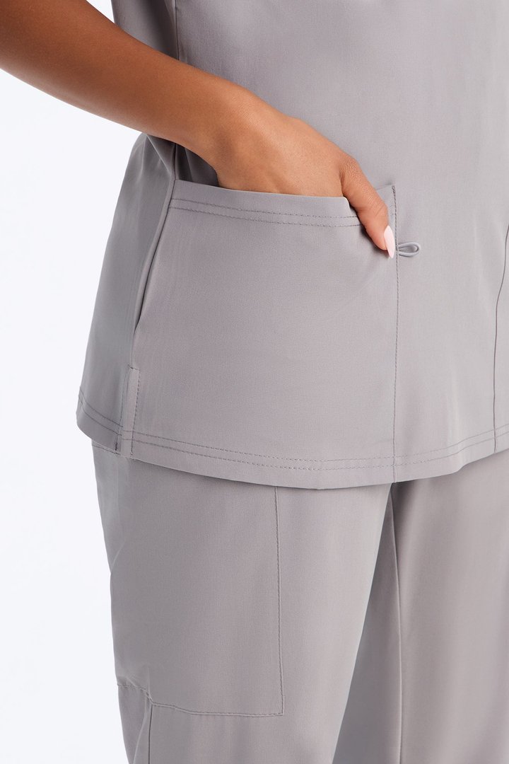 On Call Stretch Uniform Scrub Set - Grey