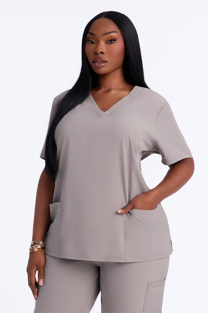 On Call Stretch Uniform Scrub Set - Grey