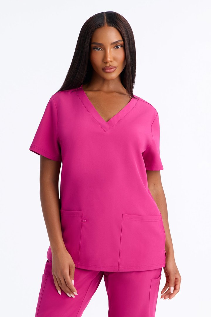 On Call Stretch Uniform Scrub Set - Raspberry
