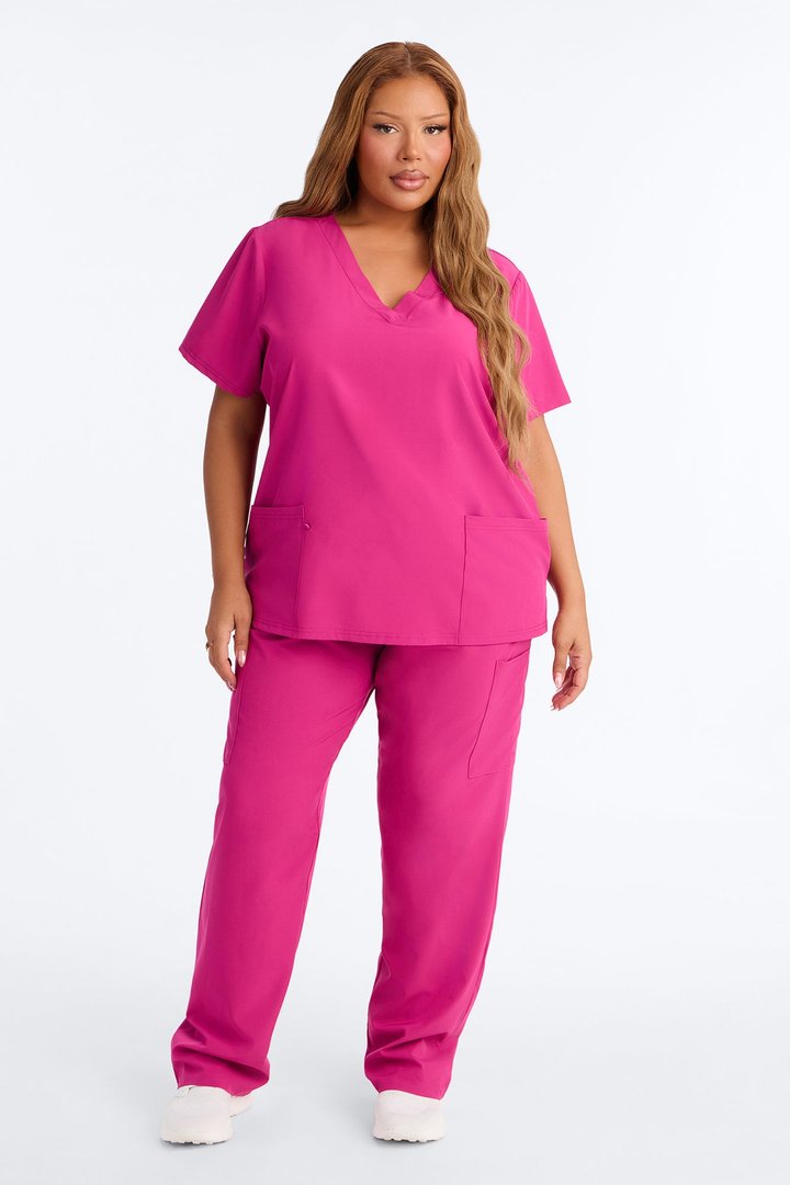 On Call Stretch Uniform Scrub Set - Raspberry