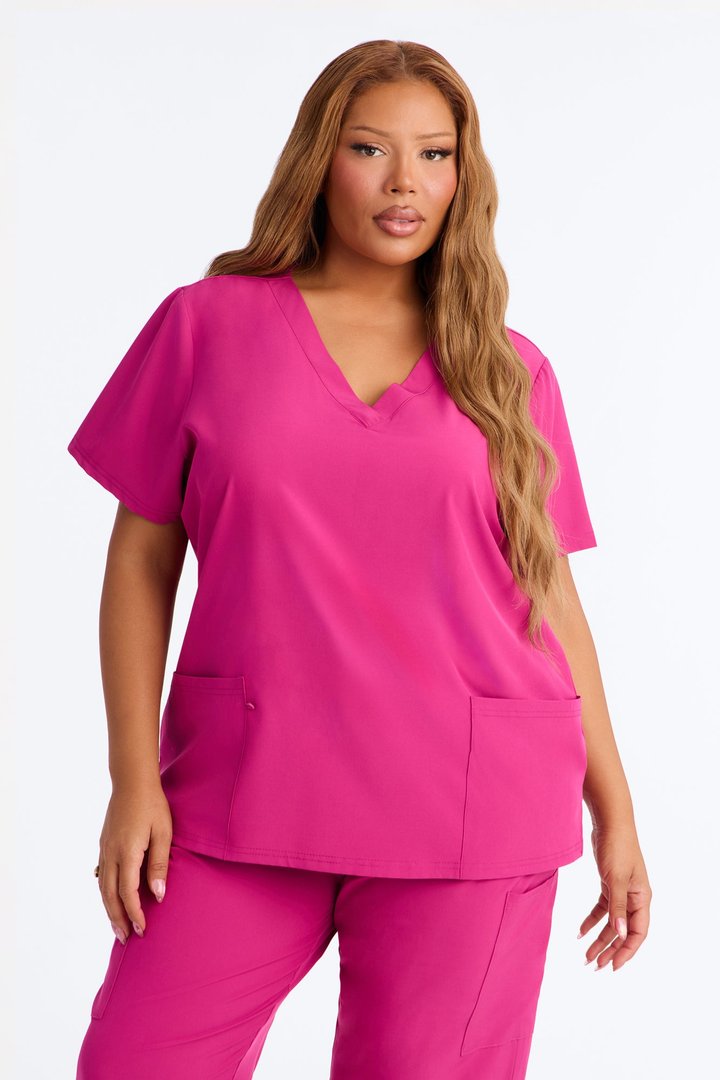 On Call Stretch Uniform Scrub Set - Raspberry