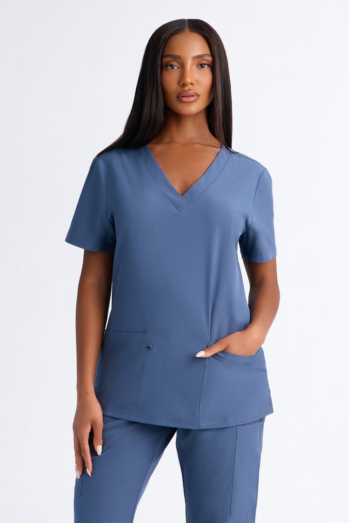 On Call Stretch Uniform Scrub Set - Slate Blue