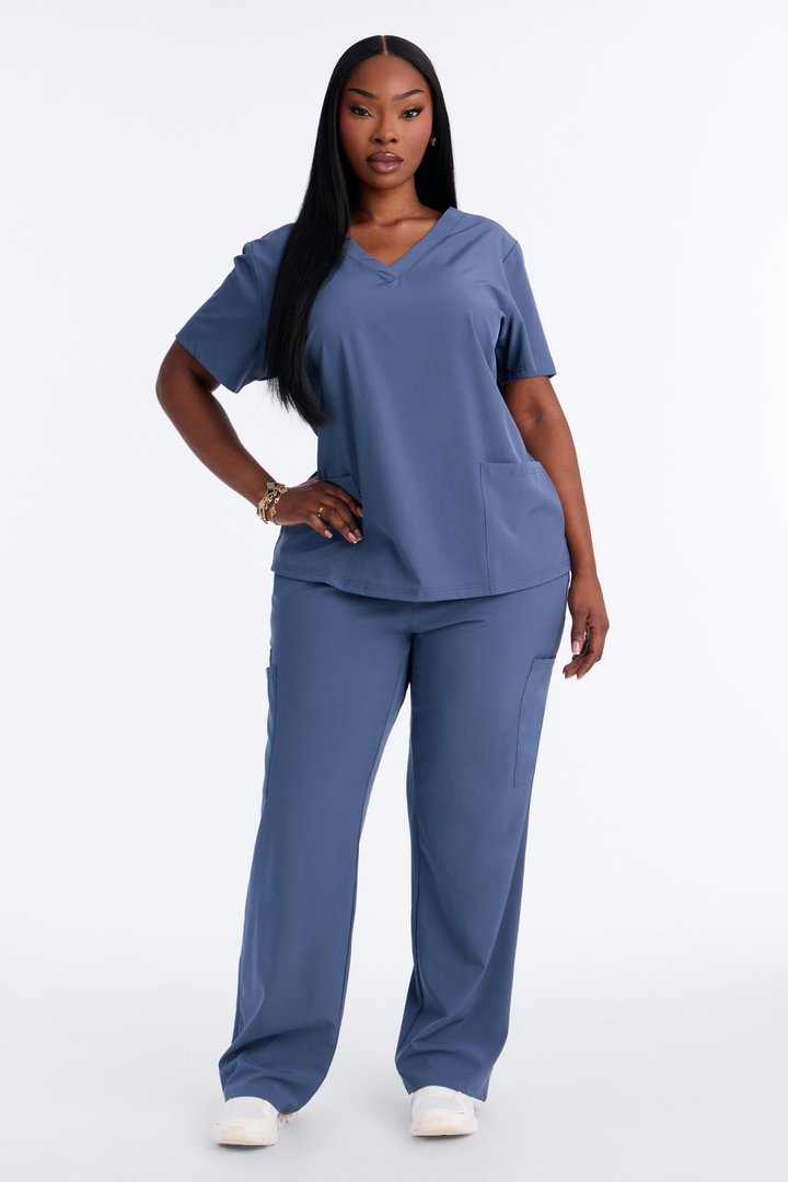 On Call Stretch Uniform Scrub Set - Slate Blue