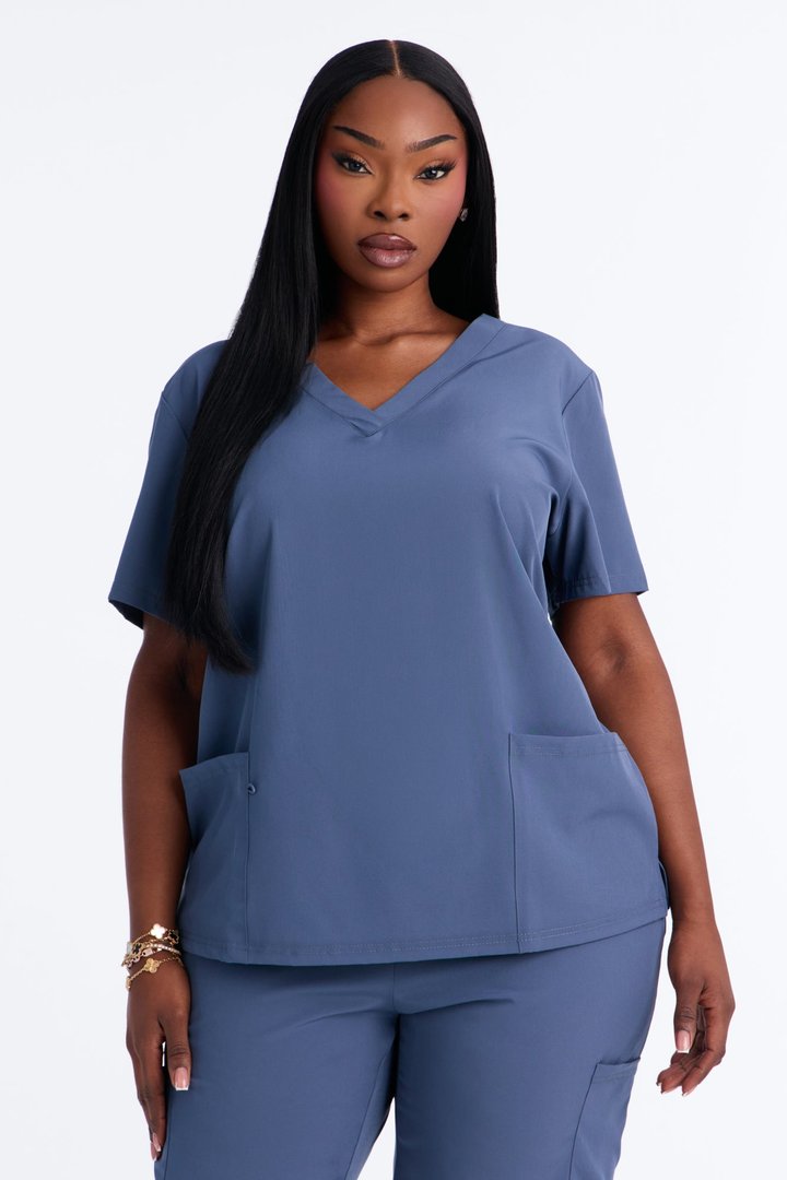 On Call Stretch Uniform Scrub Set - Slate Blue