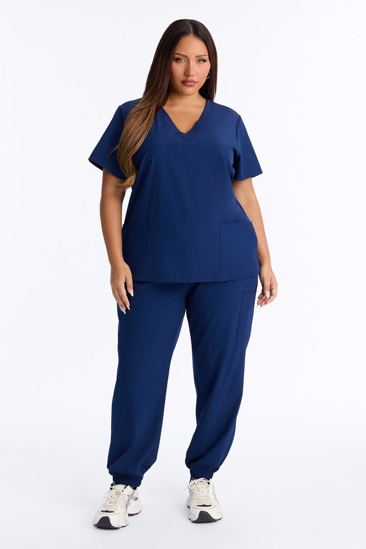 On Call Jogger Stretch Uniform Scrub Set - Navy