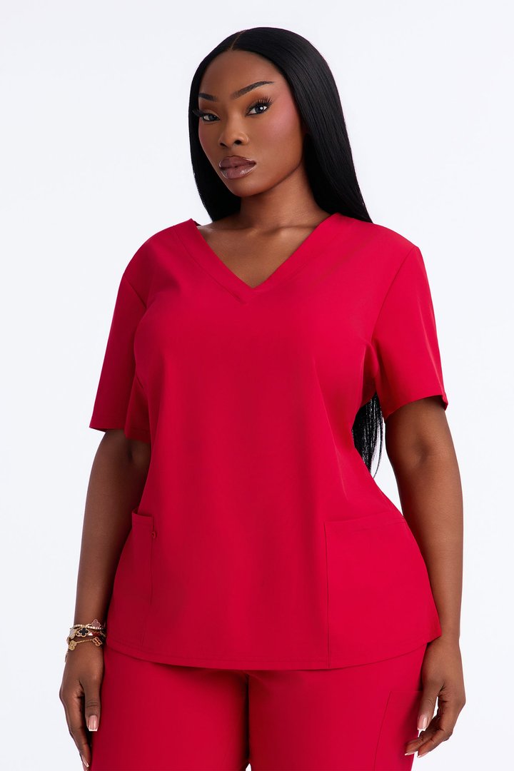 On Call Jogger Stretch Uniform Scrub Set - Red