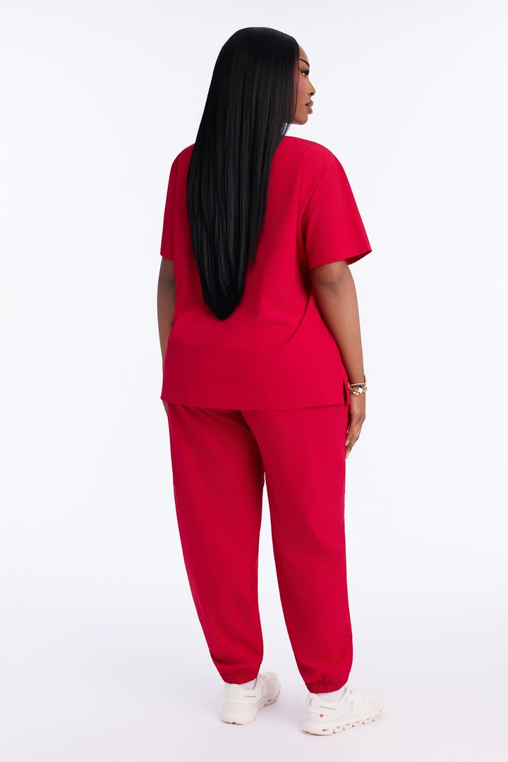 On Call Jogger Stretch Uniform Scrub Set - Red