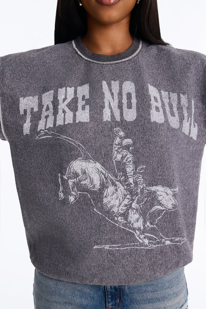 Take No Bull Reverse Fleece Sweatshirt - Black Wash