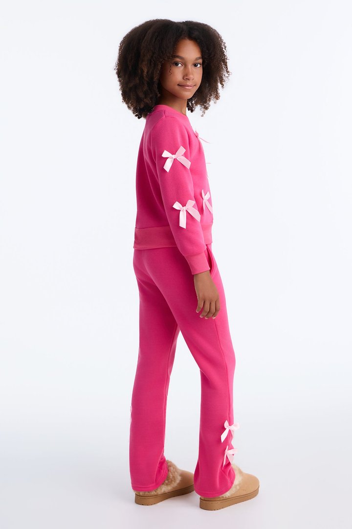 Mini Simply The Prettiest Sweatshirt And Pant Set - Hot Pink