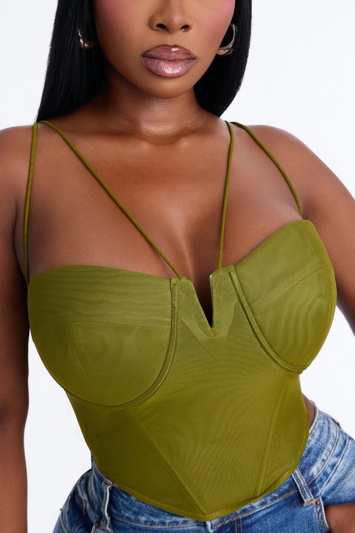 Sara Corset Top - Olive