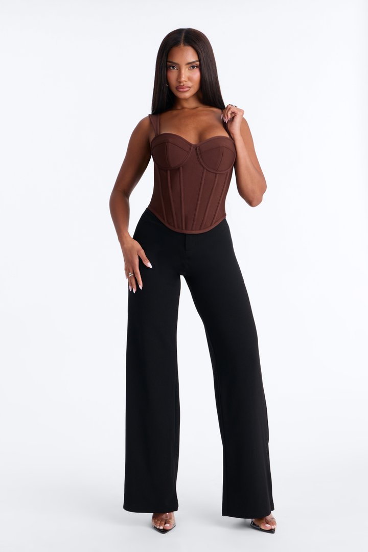 Cece Bandage Corset Top - Chocolate