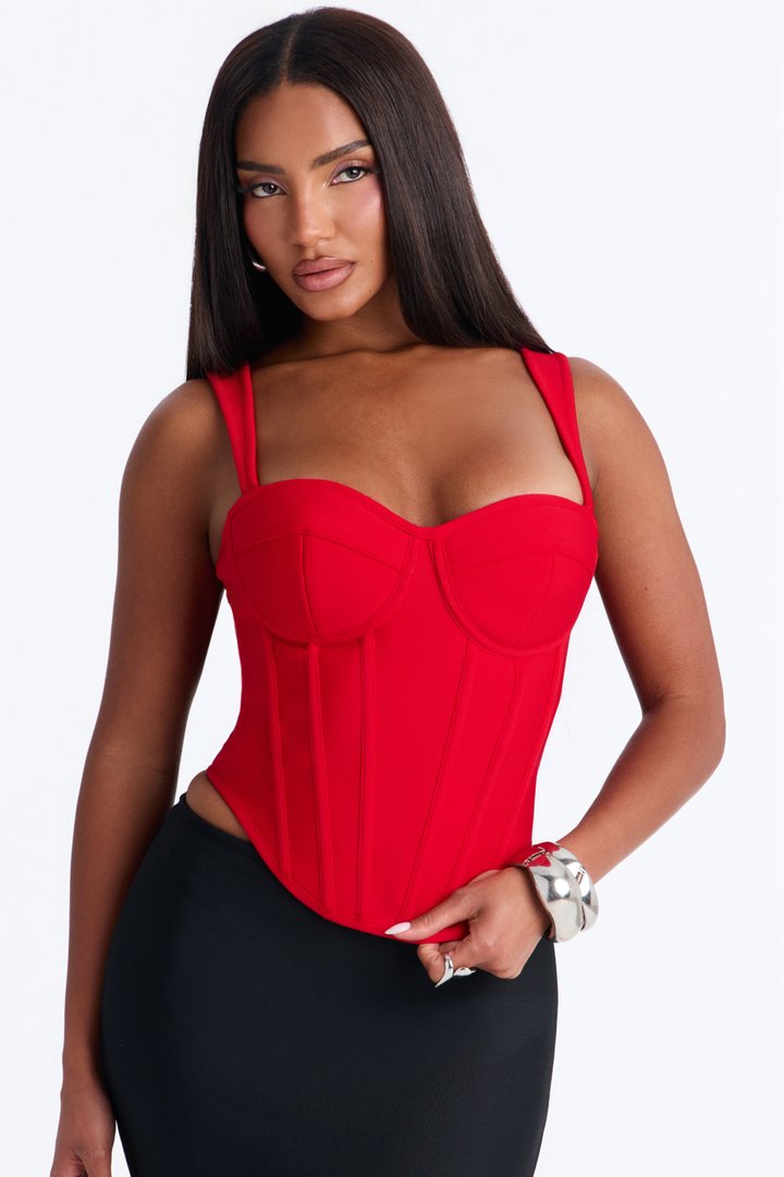 Cece Bandage Corset Top - Red