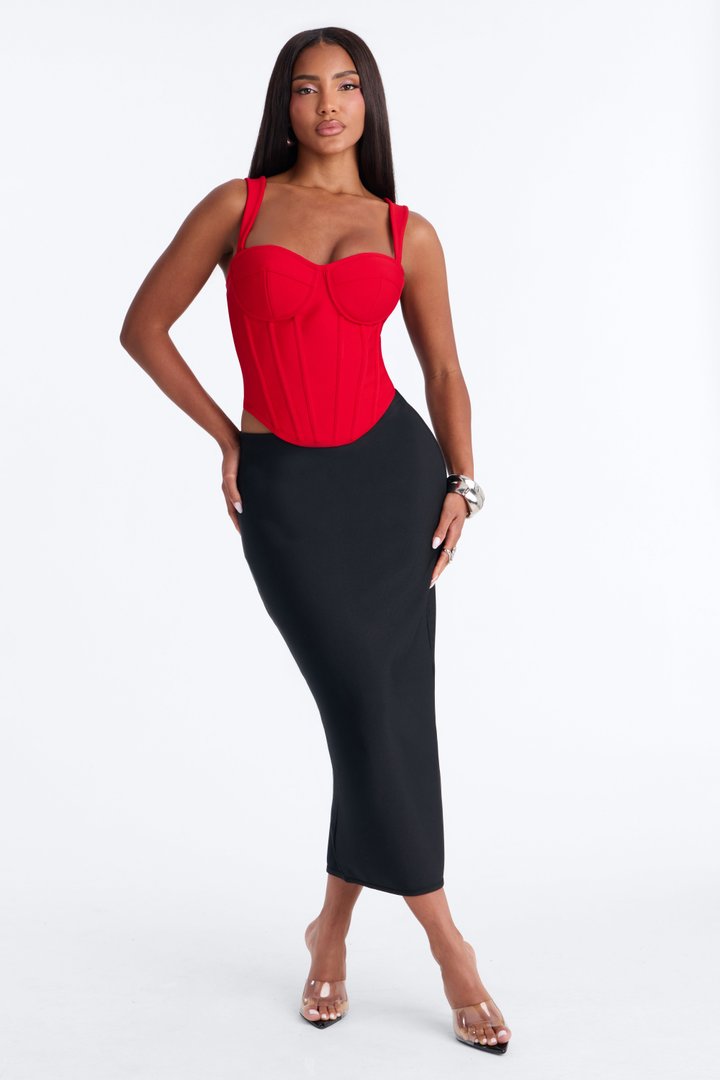 Cece Bandage Corset Top - Red