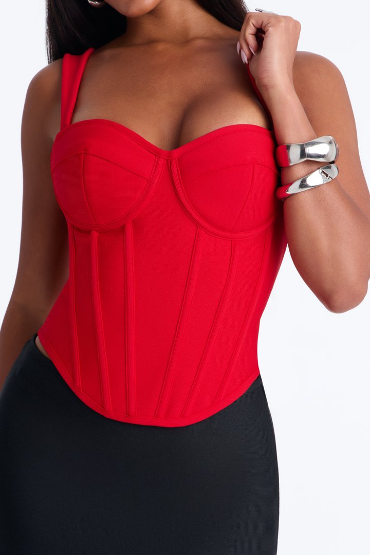 Cece Bandage Corset Top - Red