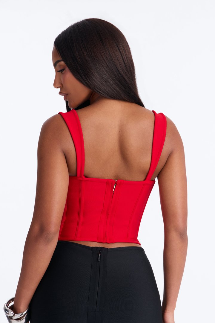 Cece Bandage Corset Top - Red