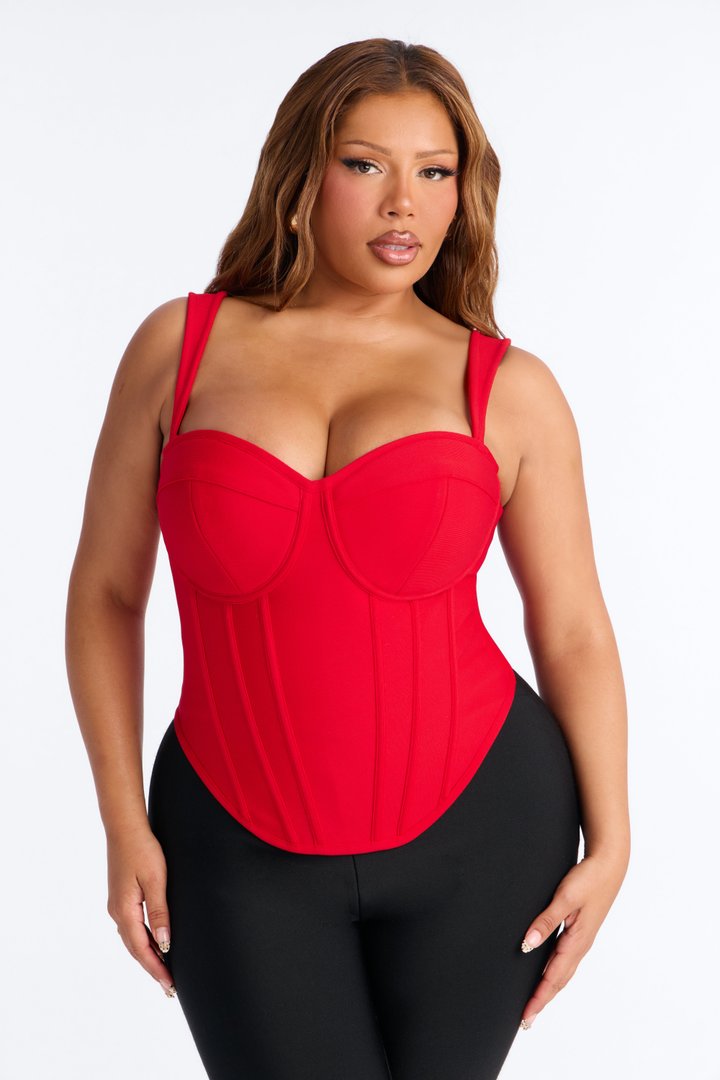 Cece Bandage Corset Top - Red