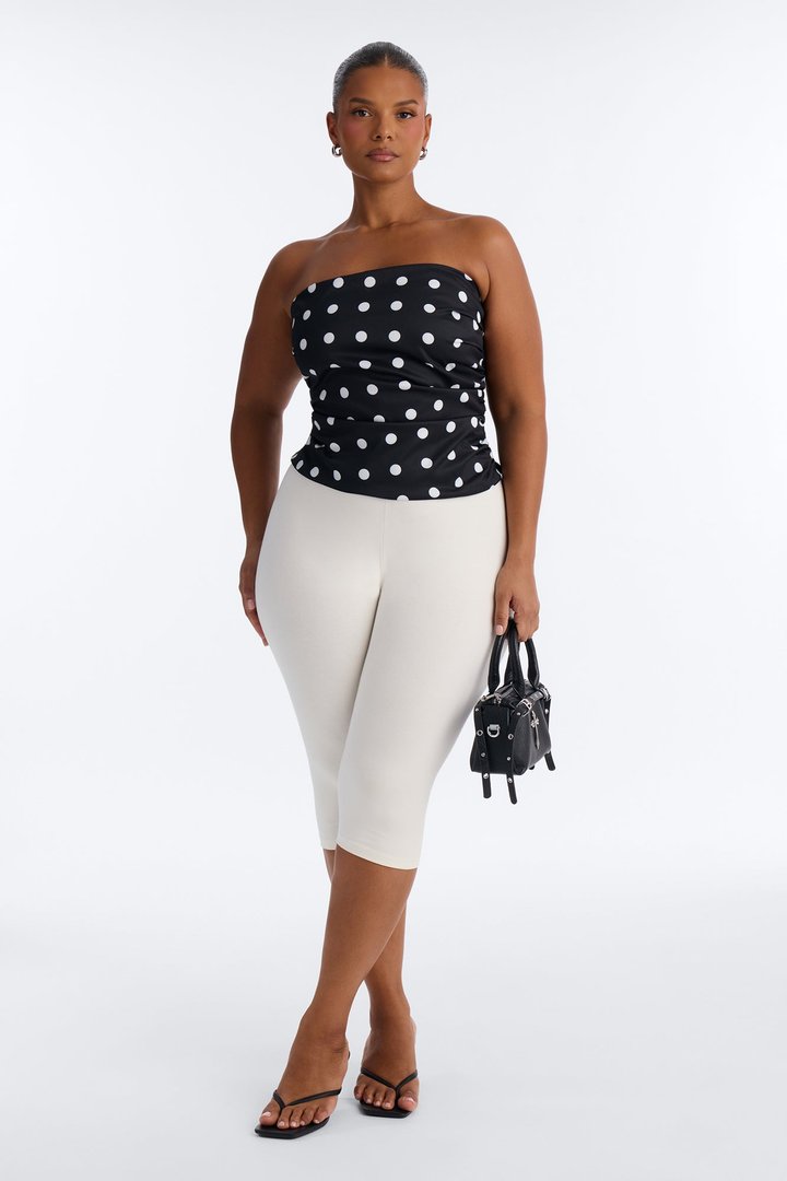 Dots Before Drama Smocked Tube Top - Black/White