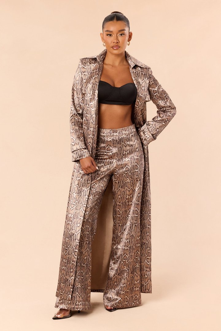 Pure Venom Metallic Coat Pant Set - Black/combo