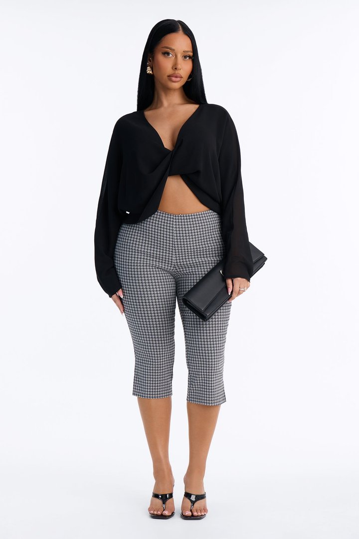 Collecting Cities Twisted Chiffon Blouse - Black