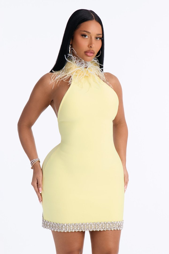 Serving Drama Bandage Mini Dress - Butter Yellow