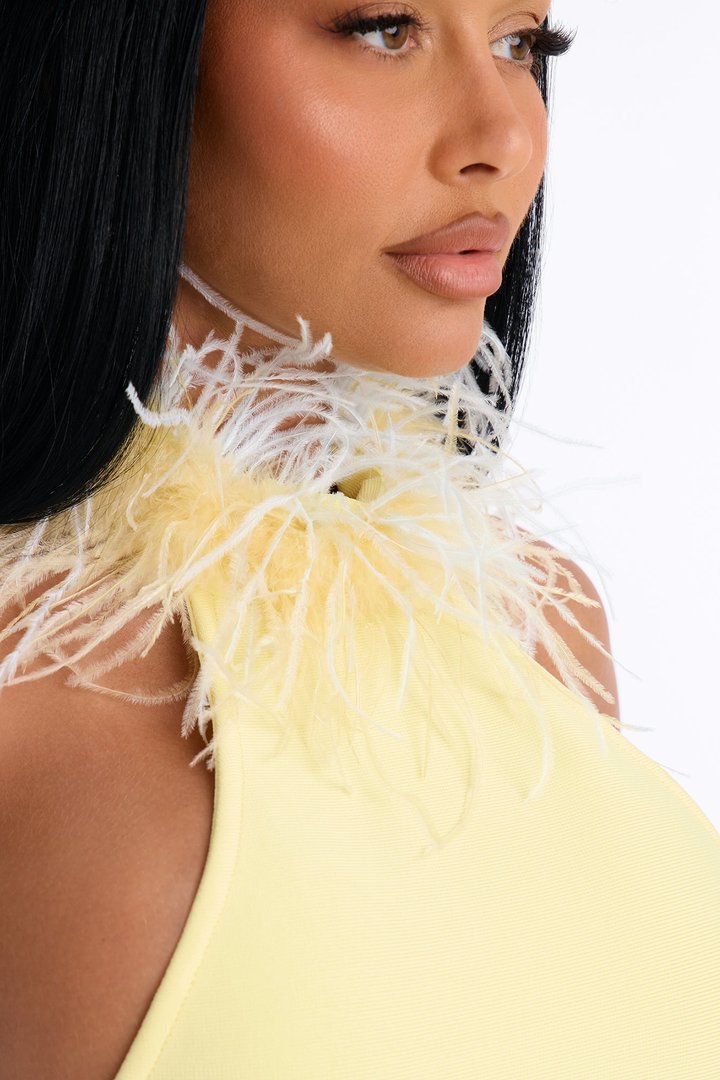 Serving Drama Bandage Mini Dress - Butter Yellow