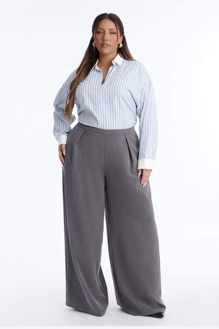 Cass Striped Button Up Shirt - White/Blue