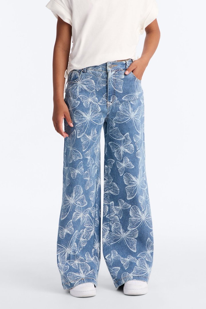Mini Fly Away Printed Jeans - Dark Wash