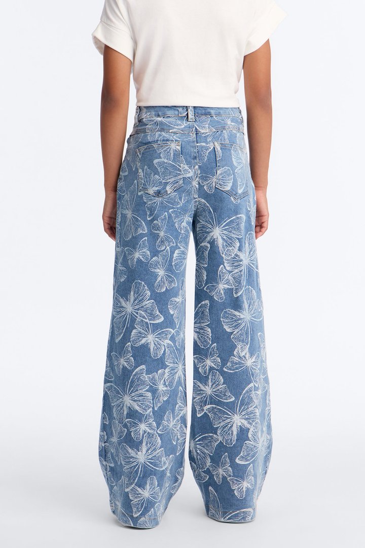 Mini Fly Away Printed Jeans - Dark Wash