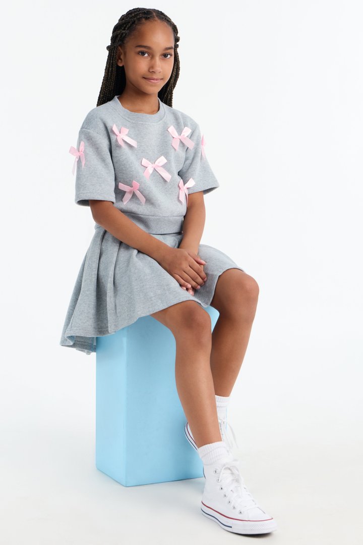 Mini Simply The Prettiest Skort Set - Heather Grey