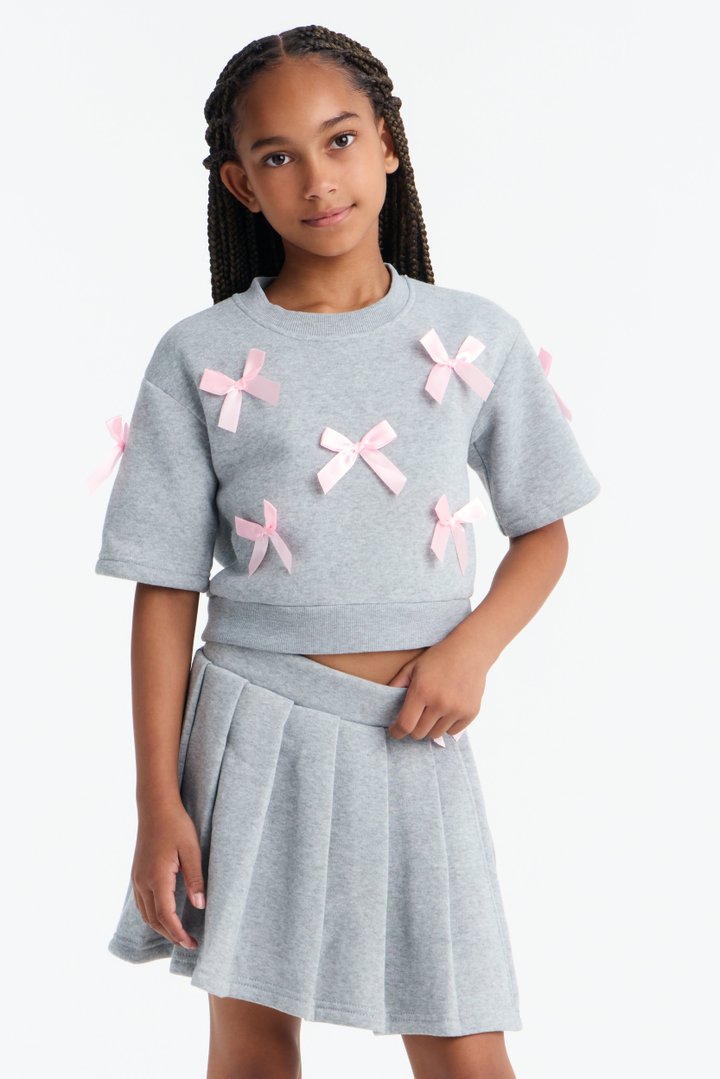 Mini Simply The Prettiest Skort Set - Heather Grey