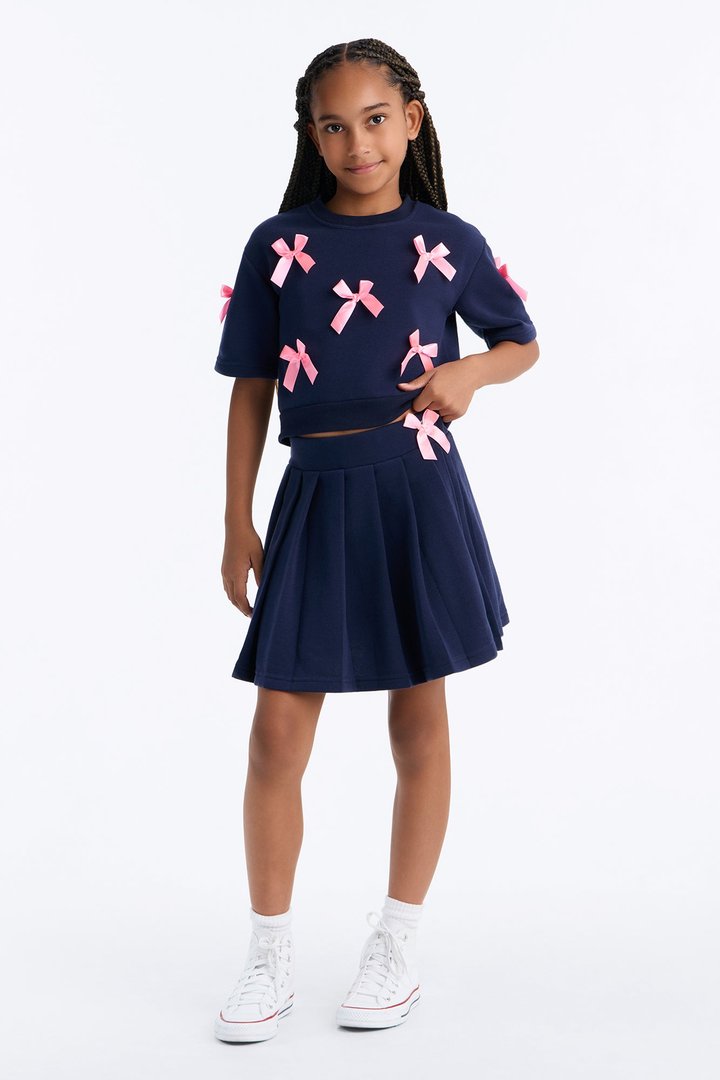 Mini Simply The Prettiest Skort Set - Navy