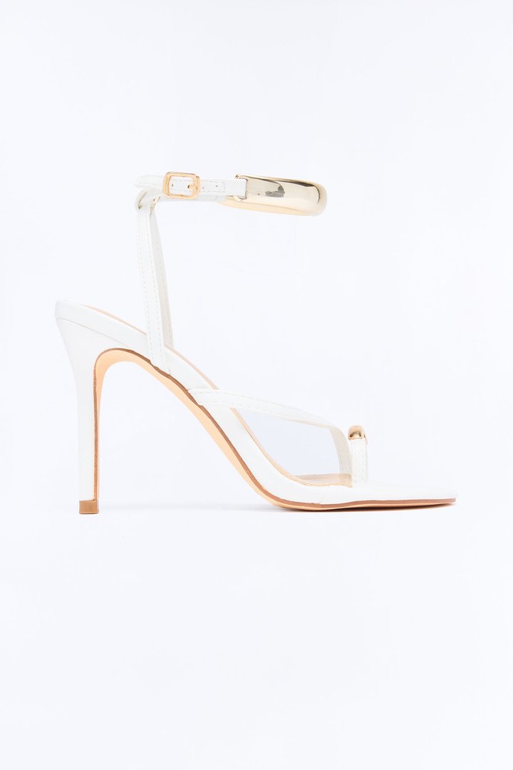 Harmonie Hardware Toe Ring Heels - White