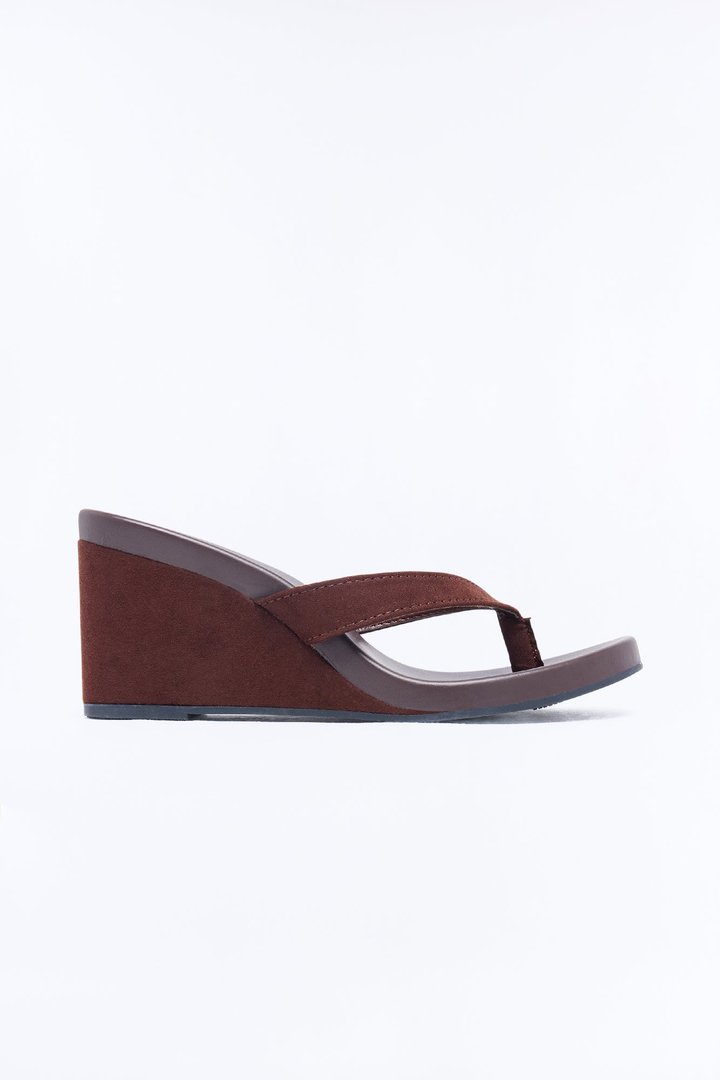 Havana Thong Wedges - Chocolate