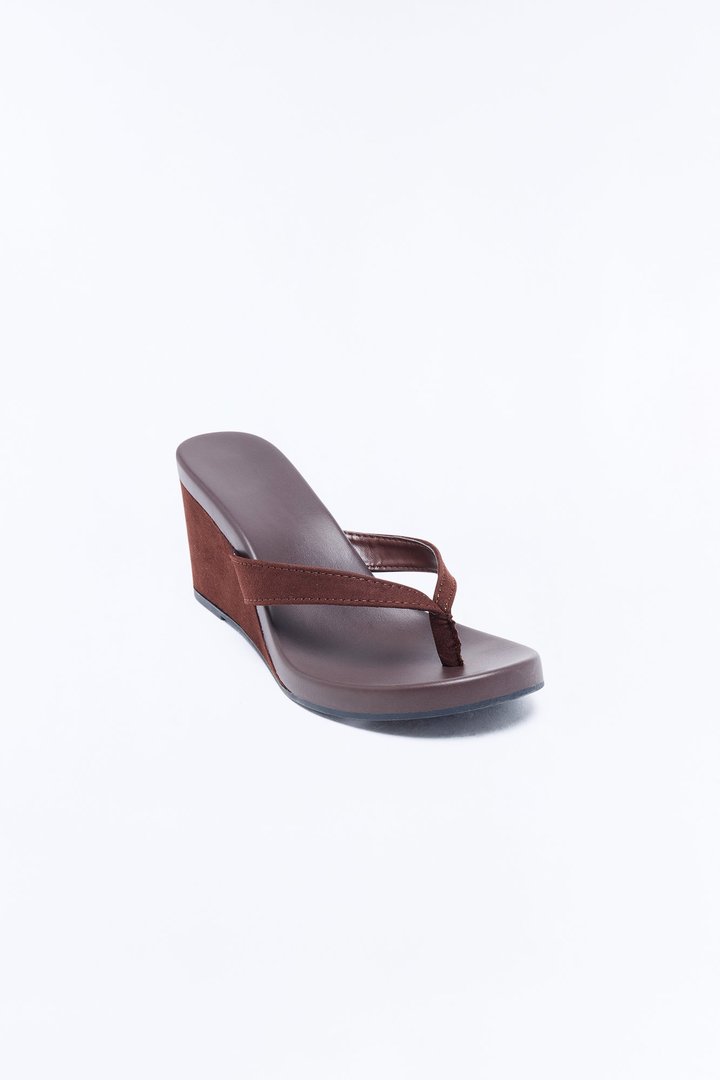 Havana Thong Wedges - Chocolate