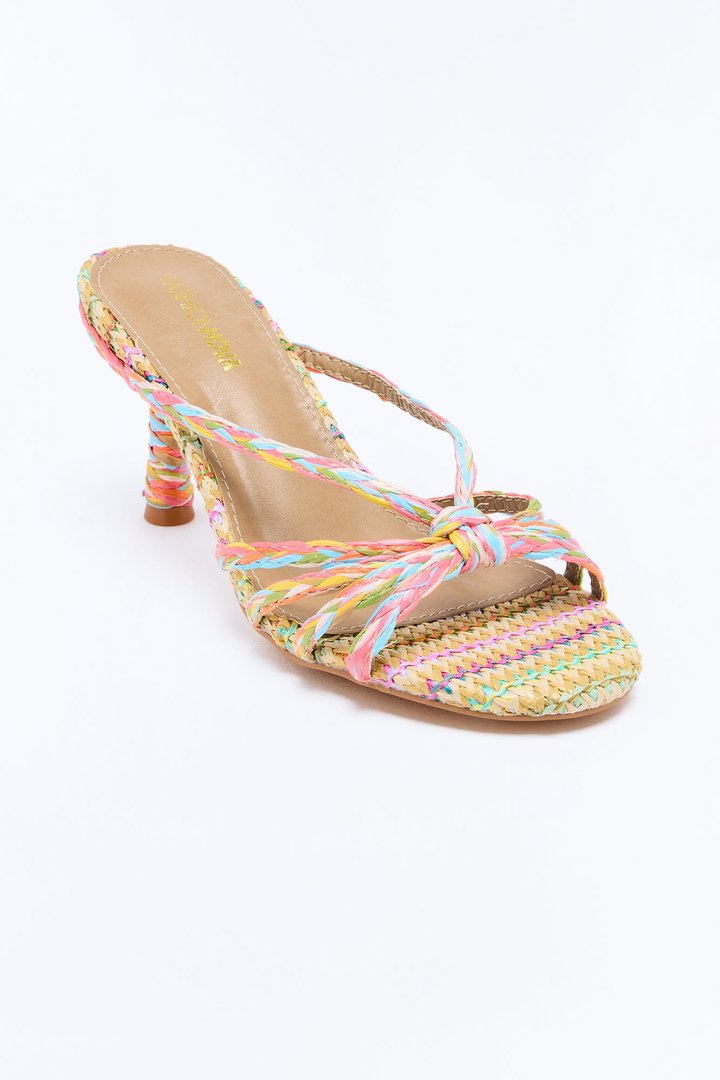 Back to It Raffia Heels - Tan/Multi