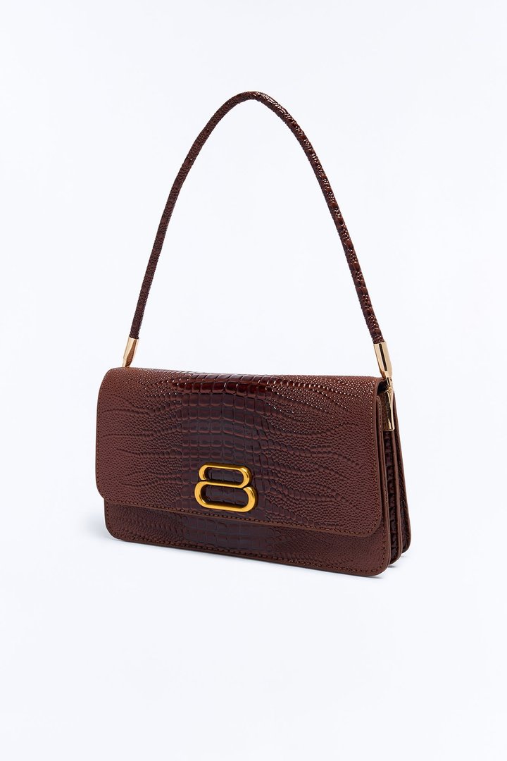 Croc Chic Handbag - Chocolate